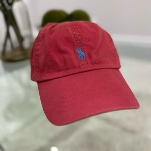 Red Ralph Lauren POLO cap with blue logo